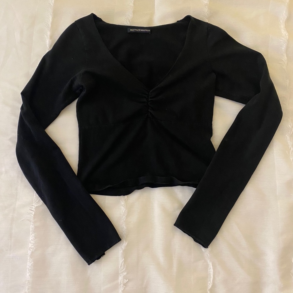 Brandy Melville Cropped Long Sleeve - Black